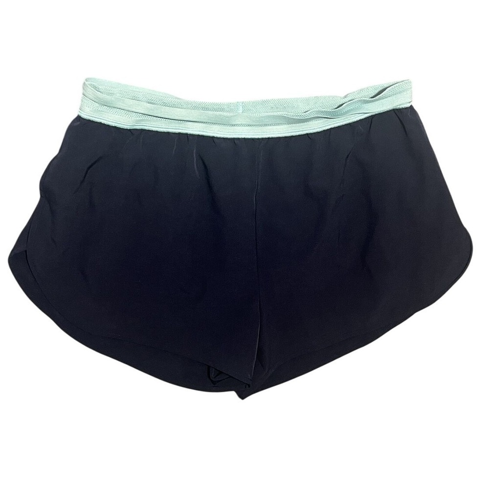GapFit Women's M Medium Navy Blue Mint Green Athletic Running Shorts Lined